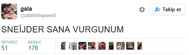 8. Sneijder'in mükemmel performansının ardından;