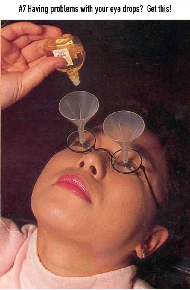 7. Eyedrops made easy thanks to these special funnels...