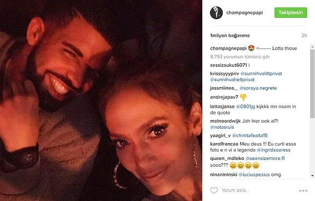 İlk olarak Instagram üzerinden Drake'in yorumsuz bir şekilde yaptığı bu paylaşımla beraber görüldüler.