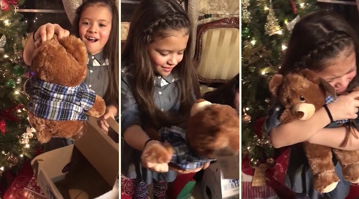 Büyük Babasının Sesini Oyuncak Ayısında Duyunca Göz Yaşlarına Hakim Olamayan Kız