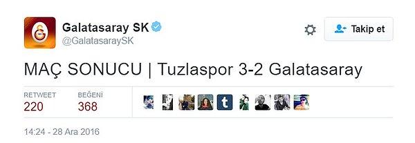 Galatasaraylıları kahreden tweet.