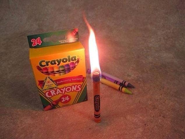 7. Crayons can burn for 30 minutes in case of an emergency.