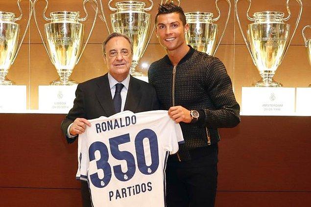 Real Madrid ile birlikte 350 karşılaşmaya çıktı ve 350 gol kaydetti