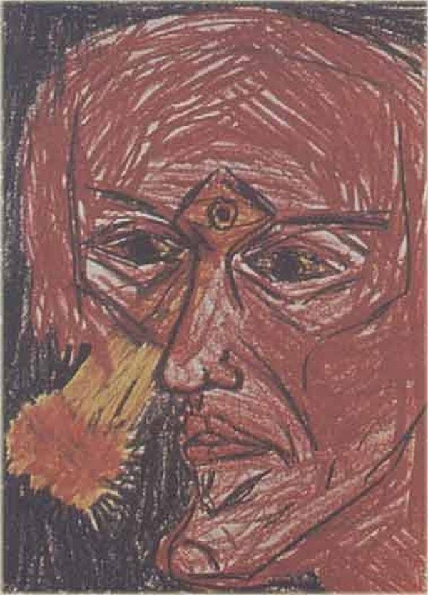 17. Görsel halusinasyonları olan bir şizofren hastanın yaptığı tablo.