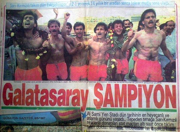 23. Galatasaray 14 yıl aradan sonra Türkiye 1. Futbol Ligi şampiyonu oldu.