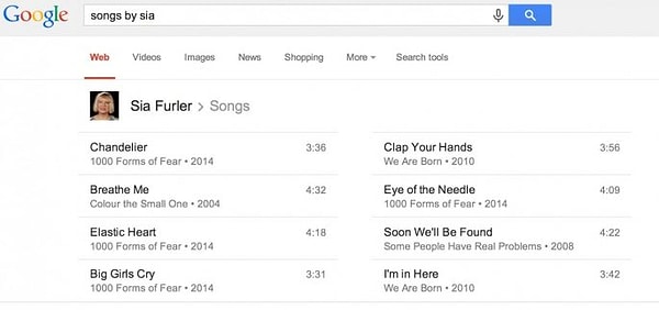 11. С музыкой у Google тоже полный порядок. Отыщет любую песню или клип.