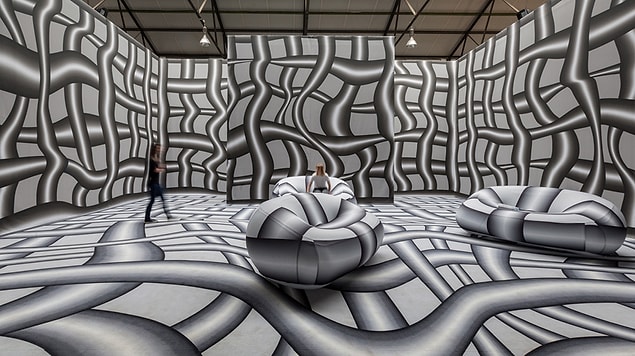 We know how it feels looking at optical illusion images, but it must feel a lot more satisfying to be in a room surrounded by them!