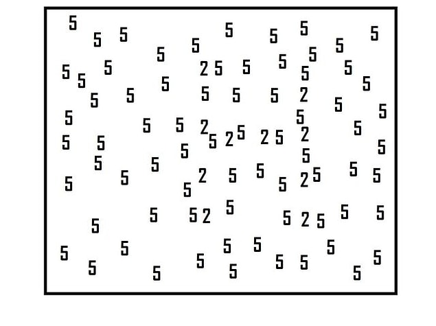 4. Which shape do the 2s form?