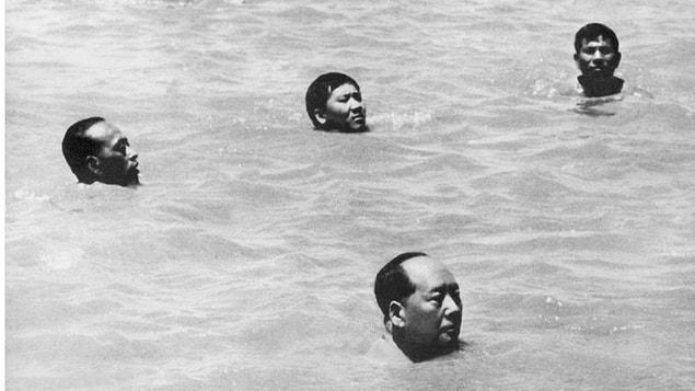 98. Chairman Mao Swims In The Yangtze, 1966