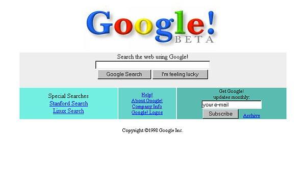 19. Kullanıcıların ancak 1998 yılında kullanmaya başladığı Google.com adresi 20 yıldır aktif.