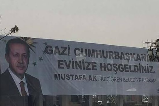 Keçiören Belediyesi'nin 'Gazi Cumhurbaşkanımız' Afişi Sosyal Medyanın Gündeminde