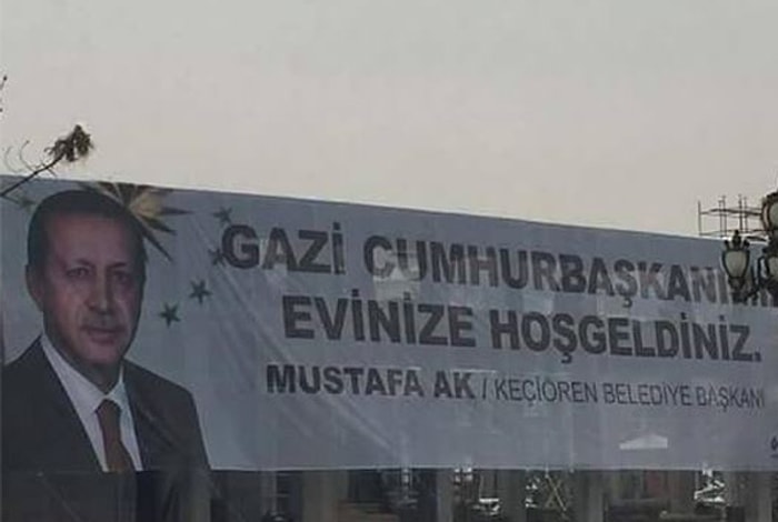 Keçiören Belediyesi'nin 'Gazi Cumhurbaşkanımız' Afişi Sosyal Medyanın Gündeminde