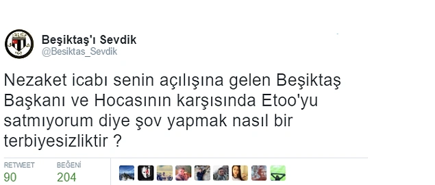 Eto'o'nun Antalyaspor'da Kalmasının Ardından Tepkisini Gizleyemeyen 14 Beşiktaş Taraftarı