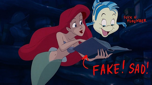 11. Внутри кладовки Ариэль много книг. Но разве они не разрушаются под водой???