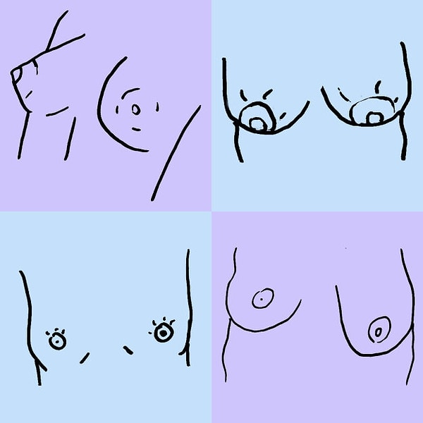 1. Груди, как снежинки. Не существуют двух одинаковых 😉