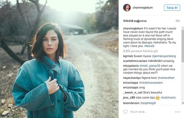 Channing Tatum eşine olan aşkını her fırsatta dile getirmekten çekinmiyor, onun fotoğraflarını Instagram hesabından sürekli paylaşıyor.
