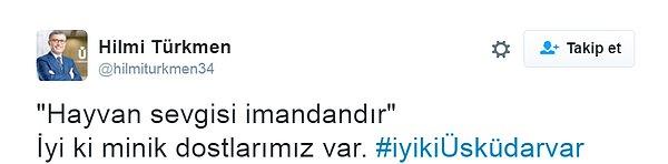 Üsküdar Belediye Başkanı Türkmen de haberi böyle duyurdu