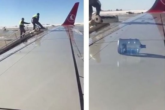 Kanadı Buz Tutan Uçağa Akıl Almaz Müdahale!
