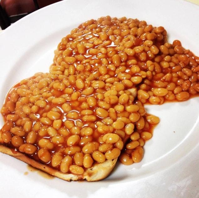1. Eating beans on toast for breakfast, lunch, and dinner.