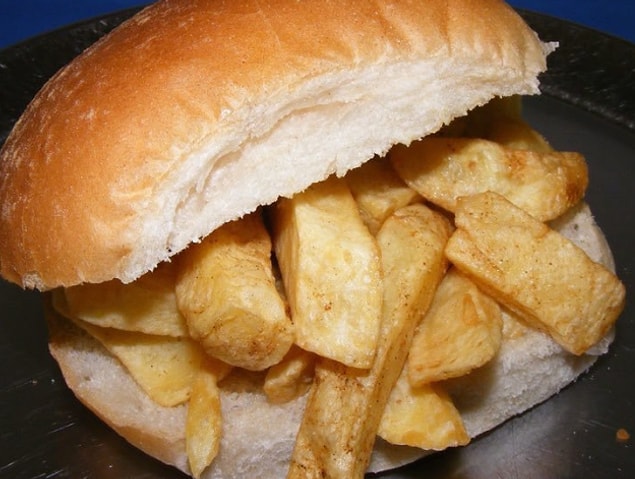 7. Putting chips in a bread roll and calling it a chip butty.