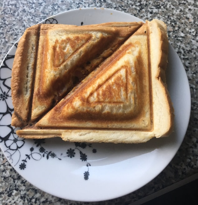 26. Making toasties that look like this.