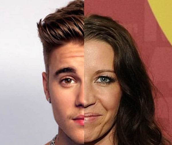 9. Это фото, конечно, выглядит странно, но мы определенно видим у Джастина мамины черты