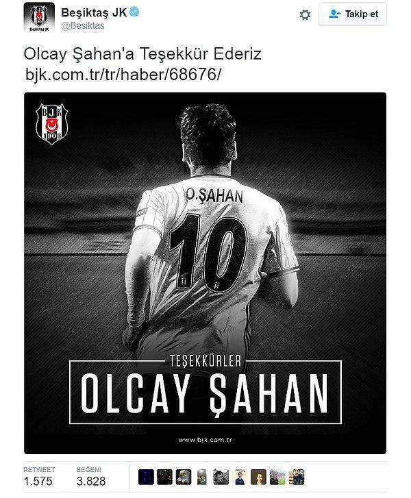 Beşiktaş'tan Olcay Şahan'a teşekkür