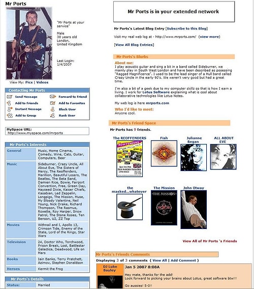 Facebook'un daha çok da tanınmadığı bu dönemde en popüler sosyal ağlar Myspace, Yonja ve Sosyomat'tı.