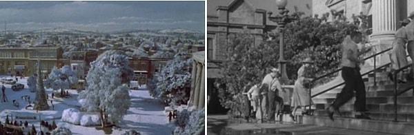 Hill Valley için kullanılan set, daha önce iki ünlü filmde daha kullanılmıştı: "Gremlinler" ve "Bülbülü Öldürmek".