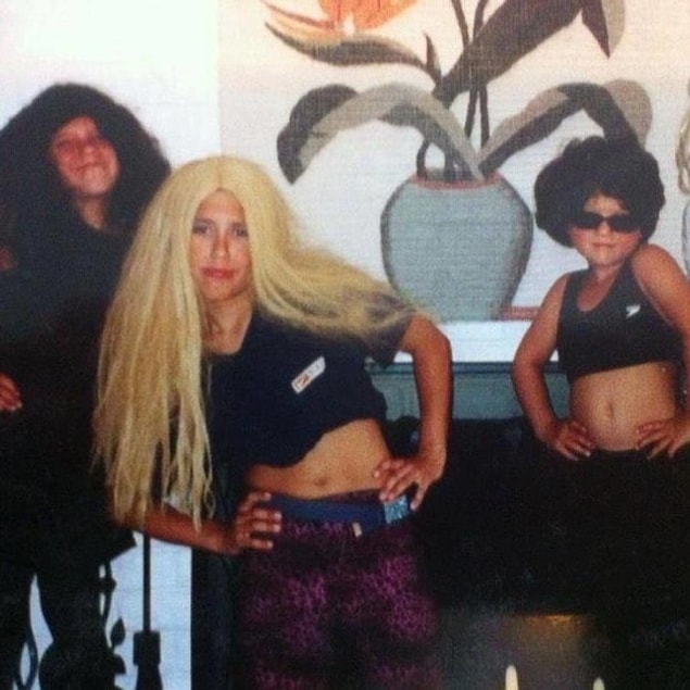 12. “Age 12, dressed as Christina Aguilera for a remake of the Moulin Rouge soundtrack ‘Lady Marmalade’ music video, filmed by my sister.”