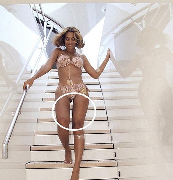 1. Instagram'da photoshop'ı en aktif kullanan isimlerden olan Beyoncé, bacağını inceltmek isterken merdivende yarattığı dalgalanmadan bir haber belli ki.