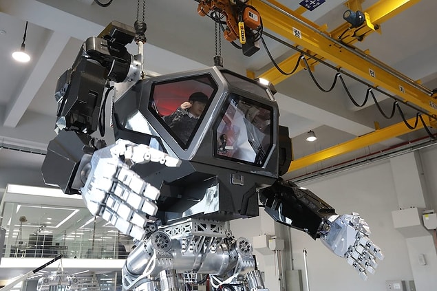 The 13-foot-tall robot is only 12 months into its development and is rumoured it will be used as a warning to North Korea and Kim Jong-un.