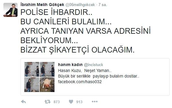 Ankara Büyükşehir Belediye Başkanı Melih Gökçek saldırganların adresini istedi ve şikayetçi olacağını açıkladı