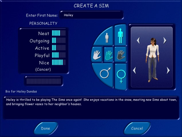 3. In the world of Sims there are only 5 types of personality traits: Neat, Outgoing, Active, Playful, and Nice.