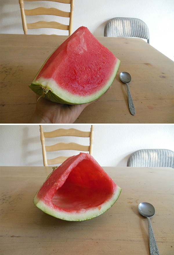 2. "Сегодня было очень жарко, и мой брат предложил мне угоститься арбузиком"