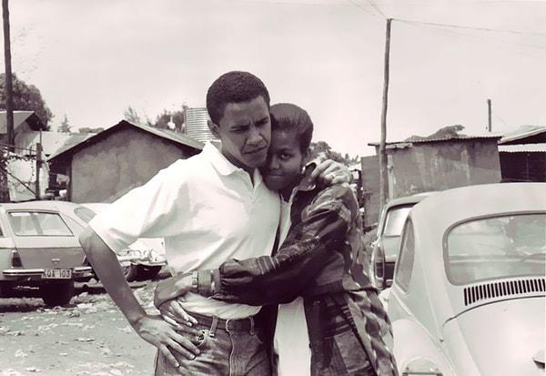 1. Barack Obama ve nişanlısı Michelle, Kenya, 1992