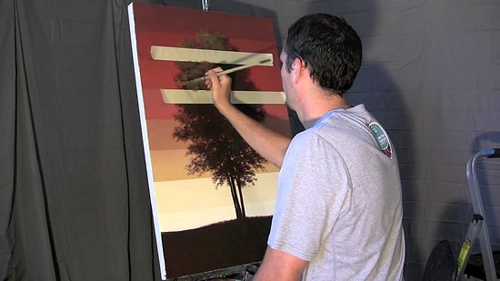 Farklı Çizim Tekniğiyle Her Mevsime Göre Ağacı Kademeli Olarak Çizen Ressam