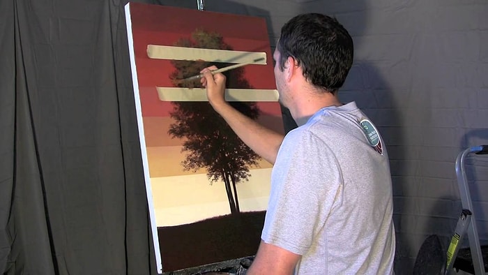 Farklı Çizim Tekniğiyle Her Mevsime Göre Ağacı Kademeli Olarak Çizen Ressam