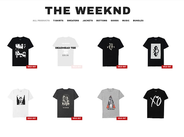 Однако, чтобы купить желаемую футболочку, всё-таки придётся подождать: к примеру, на данный момент большинство товаров sold out