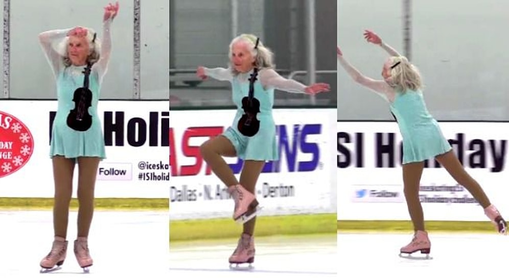 90 Yaşında Buz Pateni Yapan Kadın