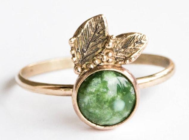 12. This green turquoise ring inspired by nature.