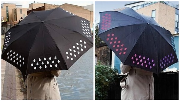 5. Зонт, который меняет цвет, когда на него попадает вода