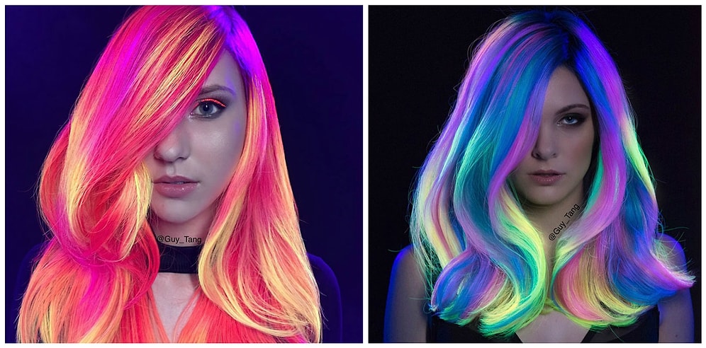Новый тренд: неоновые светящиеся волосы в стиле Феникс