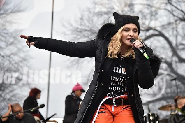 The iconic singer – complete with ‘pussy’ hat – raged during her set at the election result, but added that exploding the White House, ‘wouldn’t change anything.’