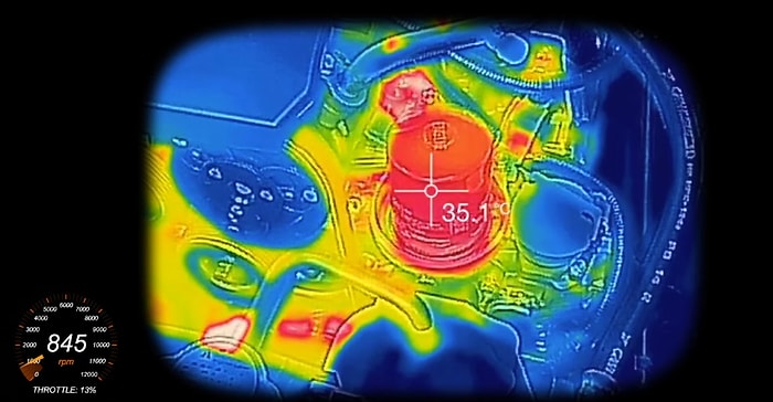 0 Derecede Çalıştırılan Araç Motorunun Artan Sıcaklığına Bir de Termal Kamera ile Bakın!