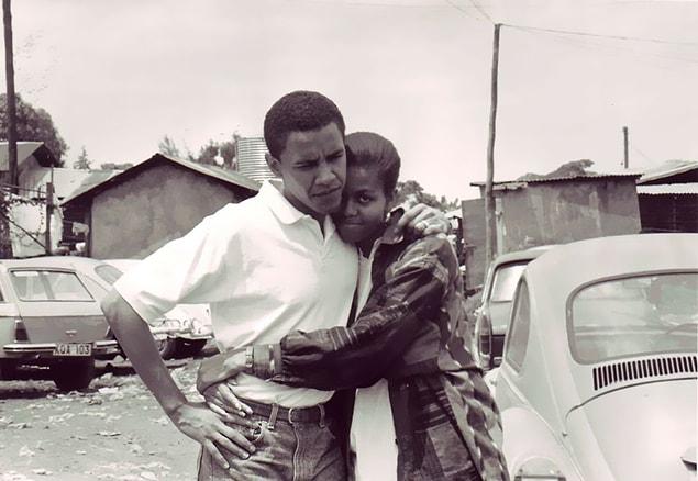 1. Barack Obama and fiance, Michelle, in Kenya, in 1992.