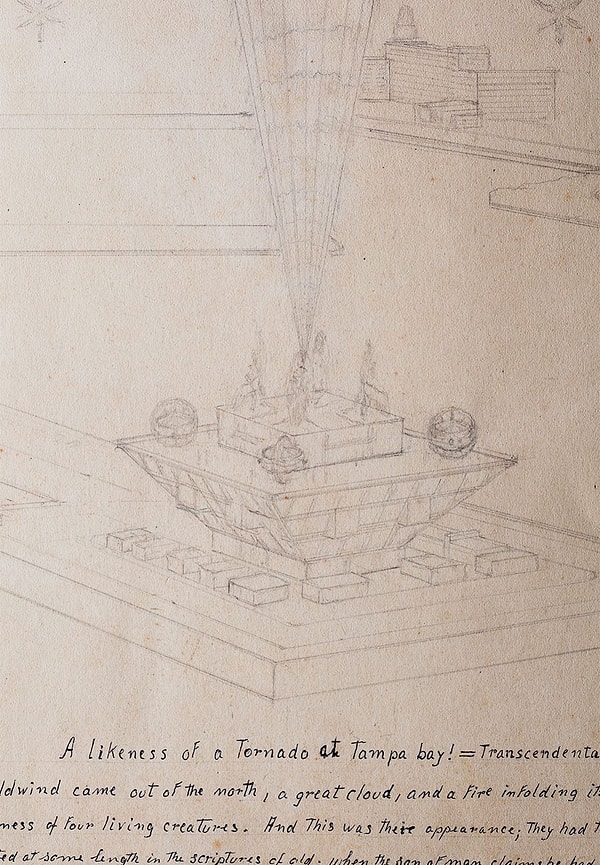 13. На рисунках запечатлена конусообразная волна, окруженная загадочными существами, напоминающими серафимов.