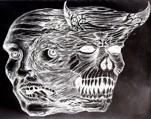 4. Drawing by Erik Baumann in the 1950s where he illustrated his own mind.