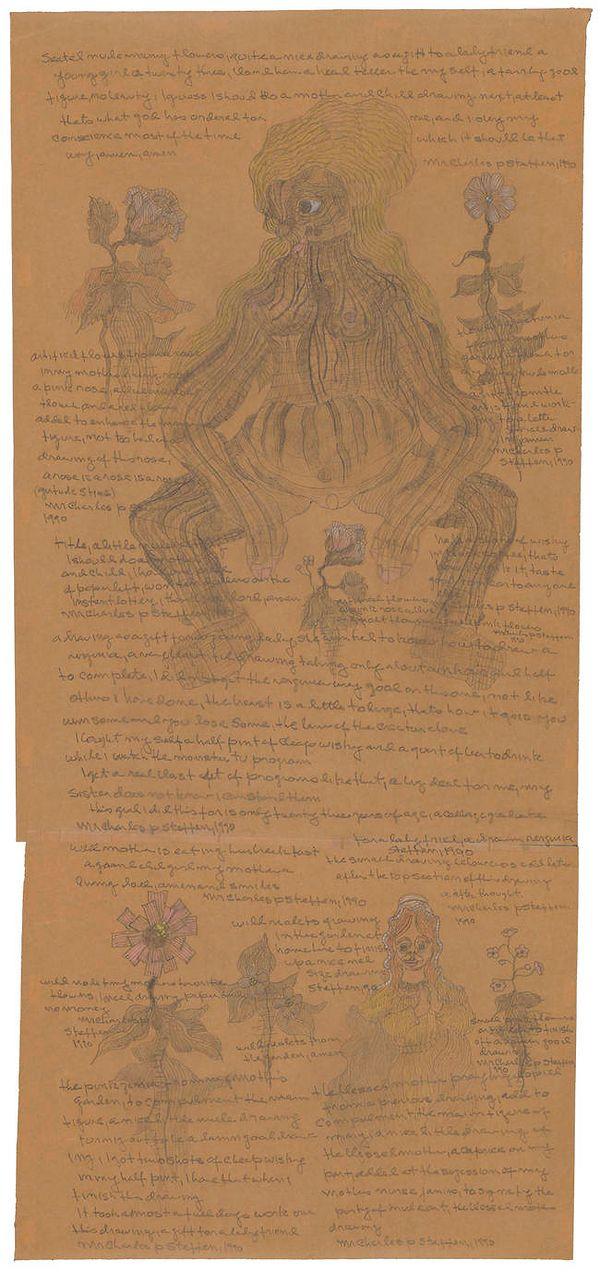 5. A drawing by Charles Steffen about his obsessions while he was in a mental hospital in the 1950s.