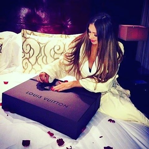 2. “Today I’ll polish my own nails. On this Louis Vuitton box.”
